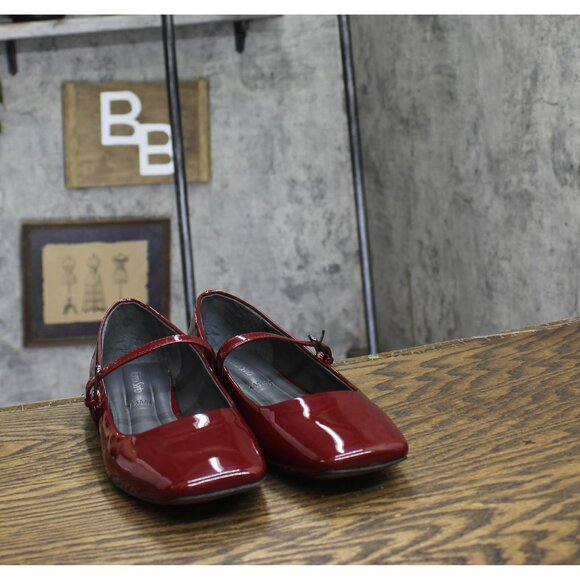 NWT Franco Sarto Womens Tinsley Mary Jane Flats I7331S4601 Gothic Red Patent 8M - Picture 10 of 14